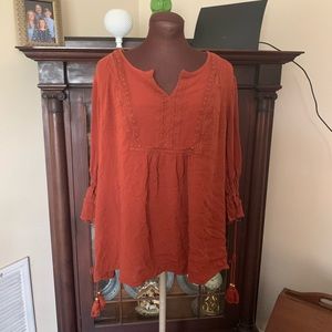 Rust colored boho top